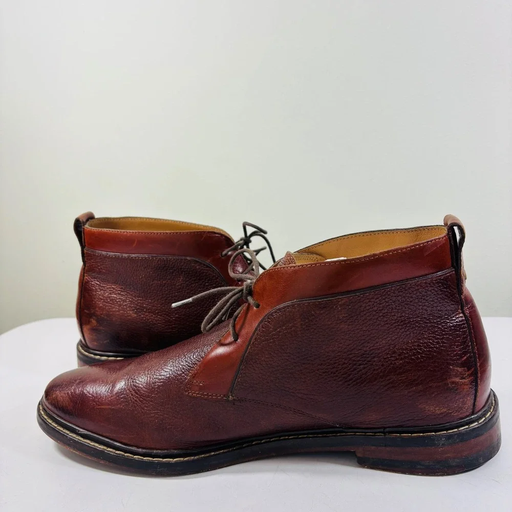 Cole Haan Men's Graydon‎ Boot  Cognac Pebbled Leather Chukka Plain Toe Size 11